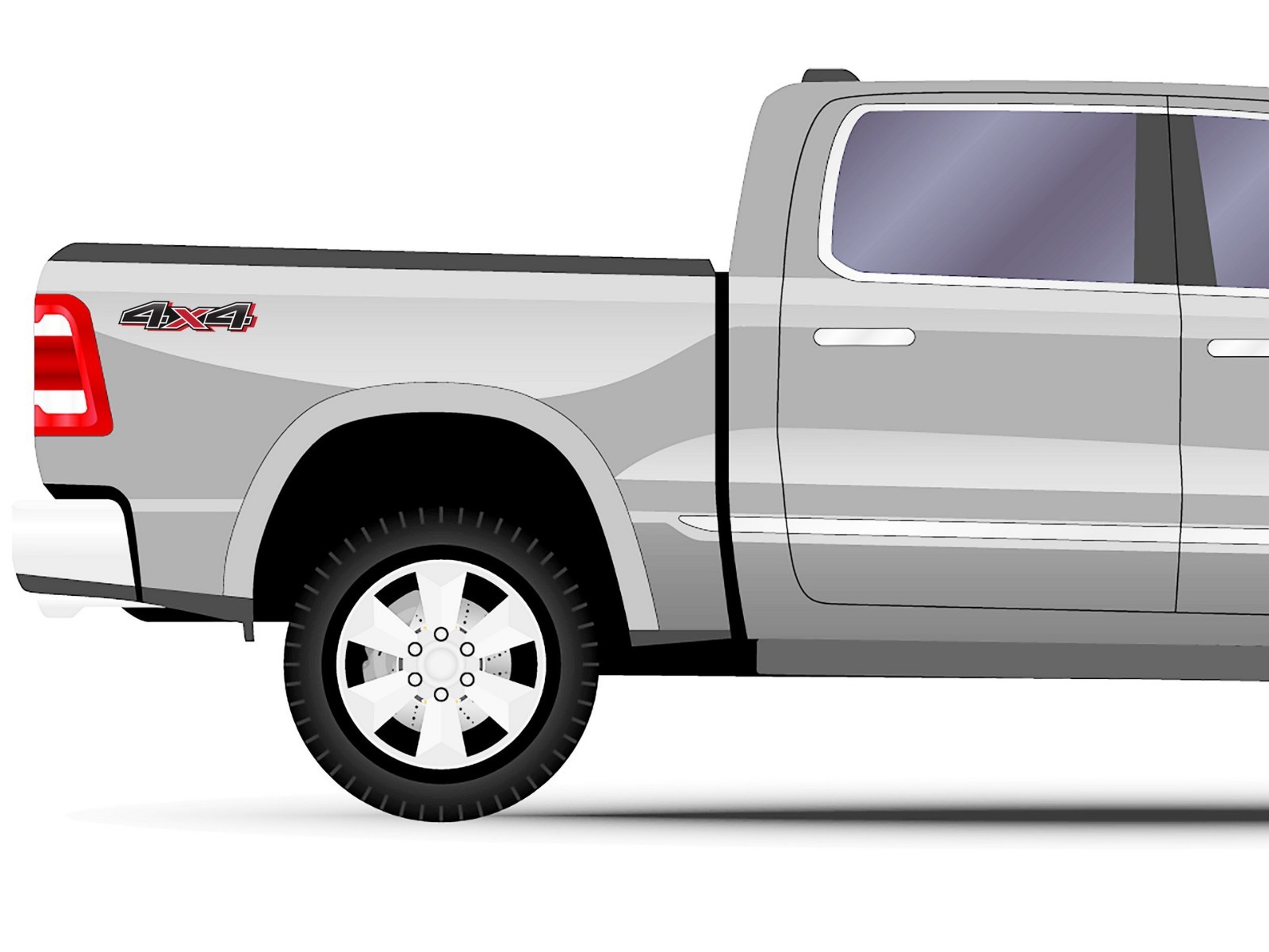 4×4 Off-Road Four Wheel Drive Decal Stickers For Truck, SUV, 15 x 3 in (2 pcs)