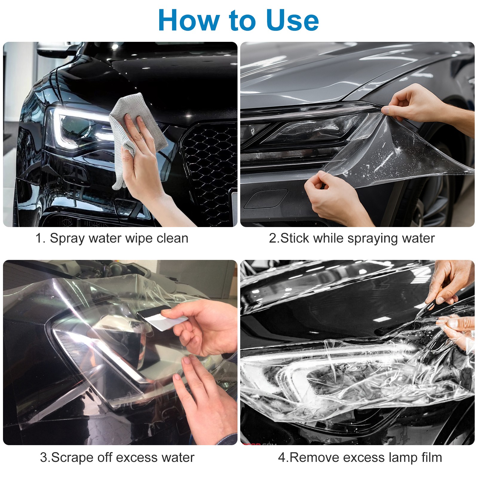Photochromic Headlight Tint Film TPU UV Clear to Color Light Changing Protection