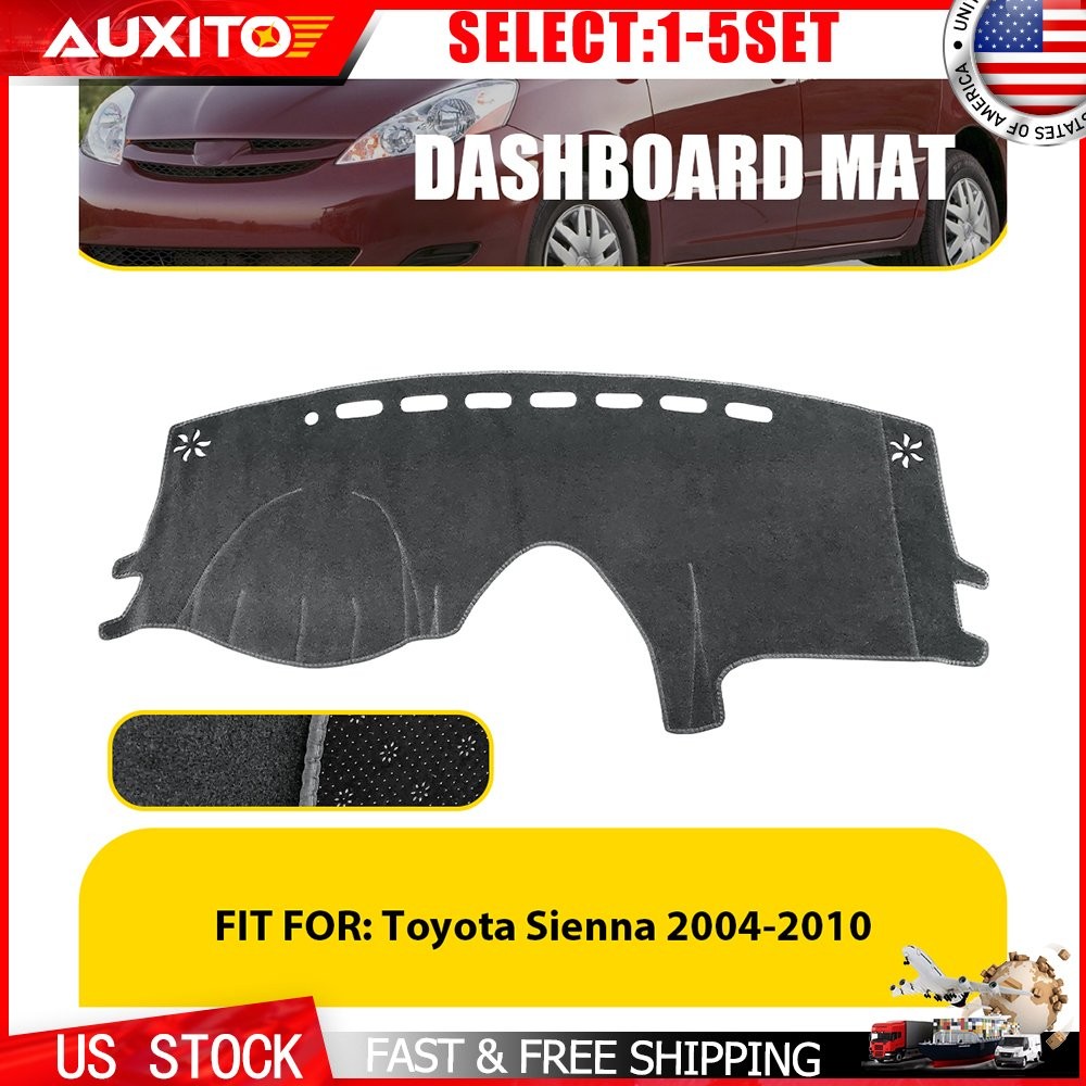 Gray Dashboard Mat for Toyota Sienna 2004-2010 Dash Cover Pad Anti-Glare 1-5X
