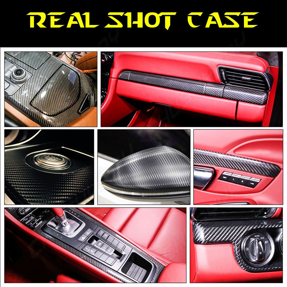 1-PC 5D Real Carbon Fiber Vinyl Wrap Sheet, High Gloss Finish for Auto Exterior
