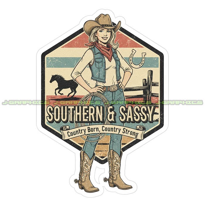 Cowgirl Vinyl Decal Sticker Rodeo Southern Country Horse X