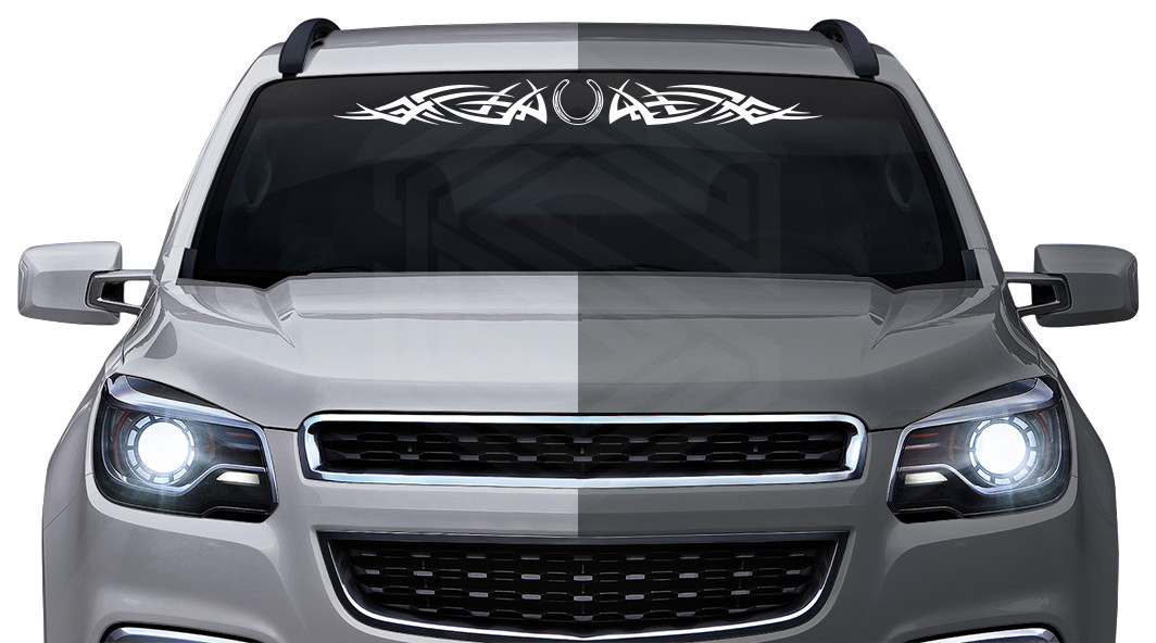 105-01 HORSESHOE Windshield Decal Window Sticker Vinyl Graphic Design Trailer