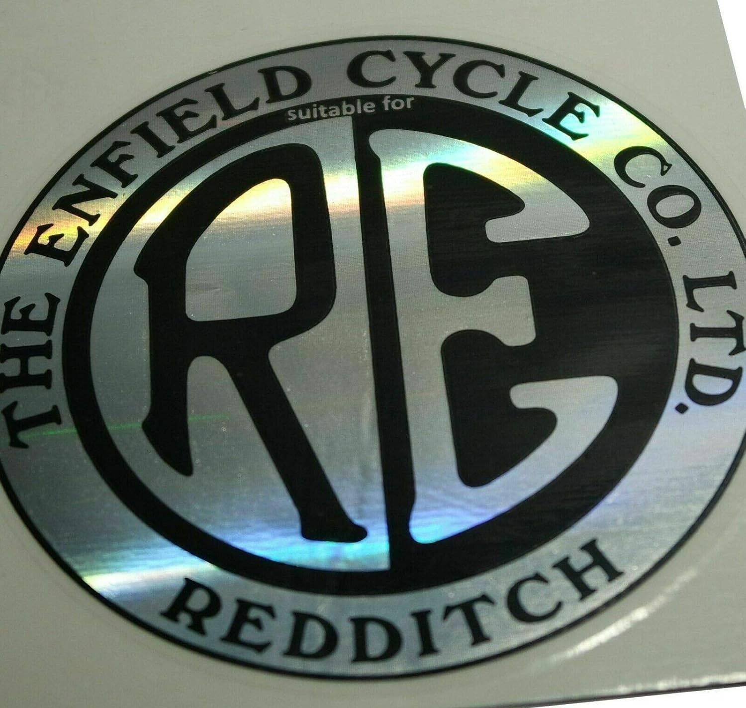 Fits Royal Enfield Classic RE Logo Silver Tool Box Luggage Rack Sticker