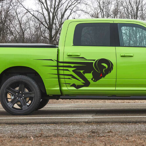 2x Fits Dodge Ram Red Eyes Abstract Fierce Truck Car Vehicle Graphic Decal Side