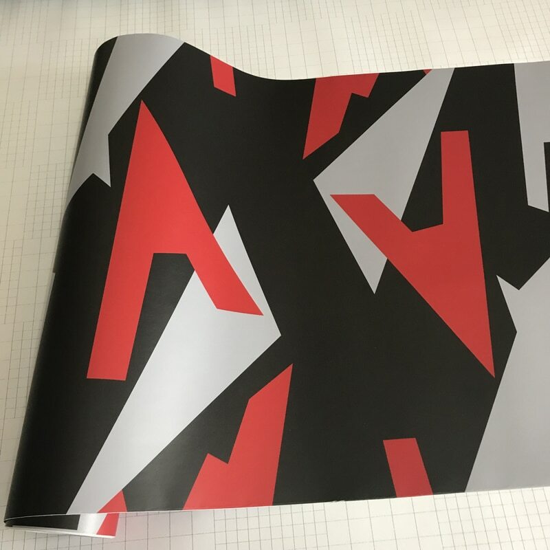 Vinyl Car Wrap Decal Sticker Matte Roll Black Red Gray White Camo Textured Style