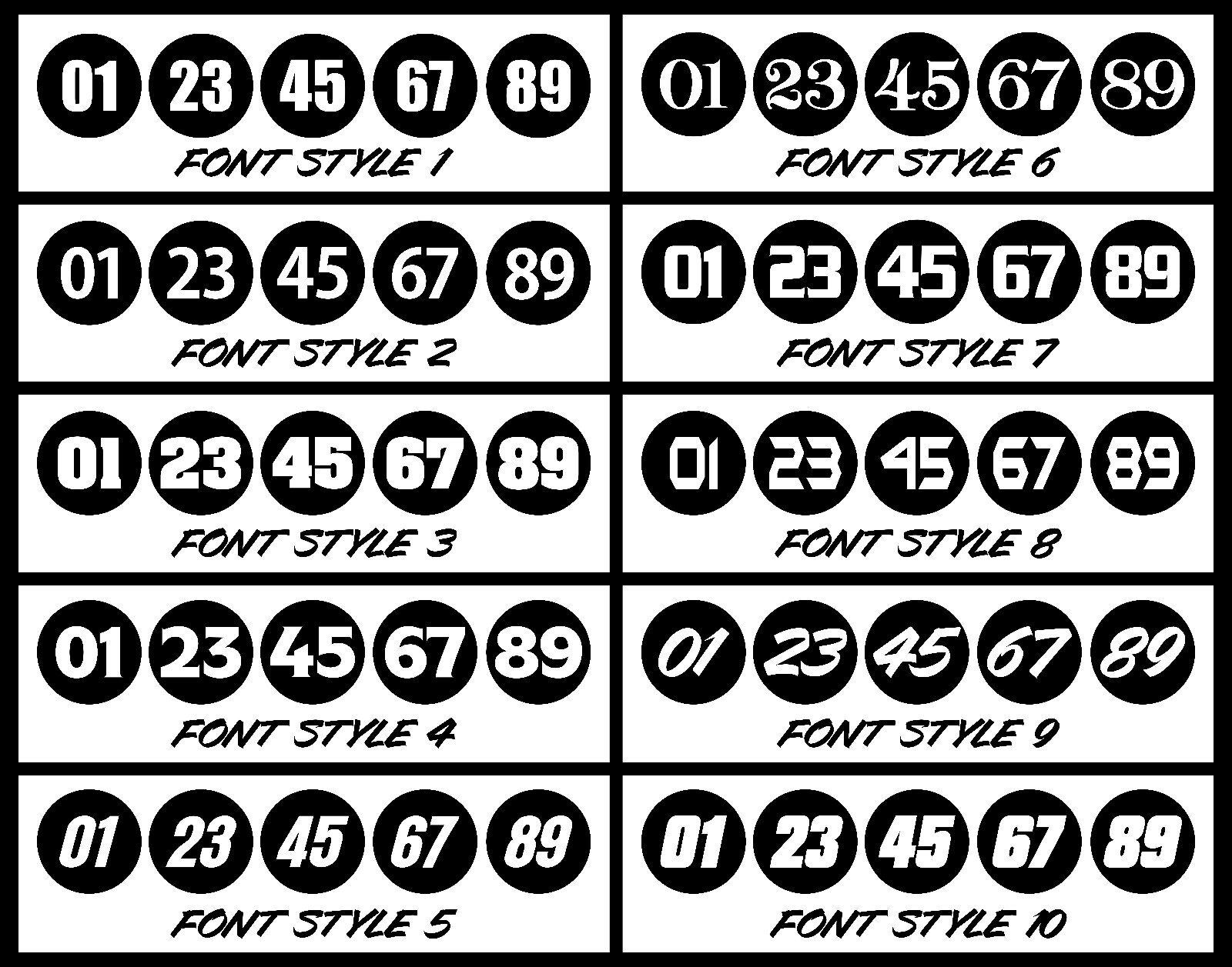 (2) 12″ Custom Circle Rally Racing Numbers *20 Colors* Decal Sticker