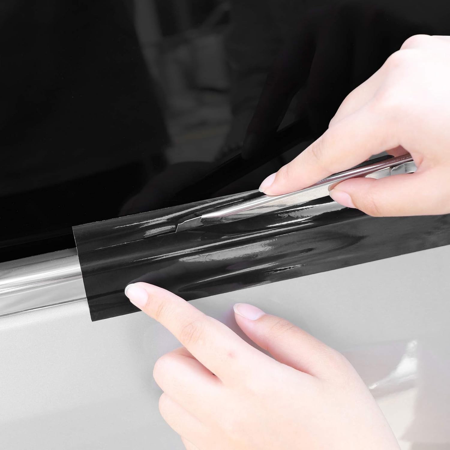 Versatile High Gloss Black Vinyl Wrap (2in x 30ft) – Chrome Delete Included