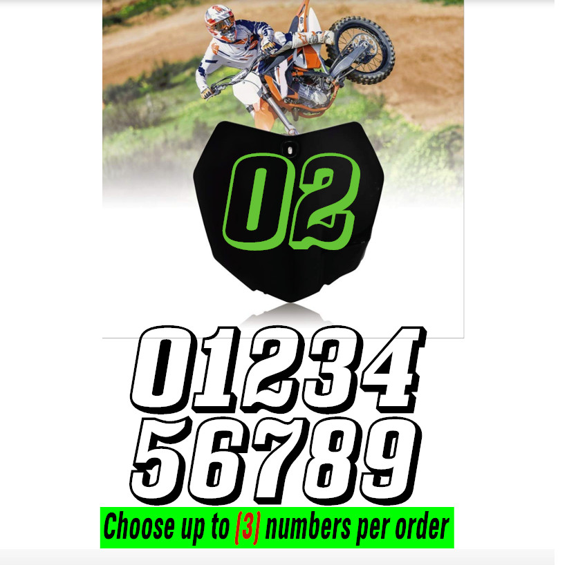 Racing Numbers Vinyl Decal Sticker for Dirt Bike Plate BMX Motocross Car [s17