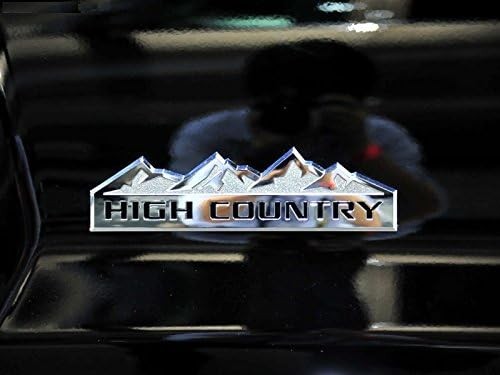 Yoaoo 3pack Chrome High Country Emblem Badges Door Tailgate with black