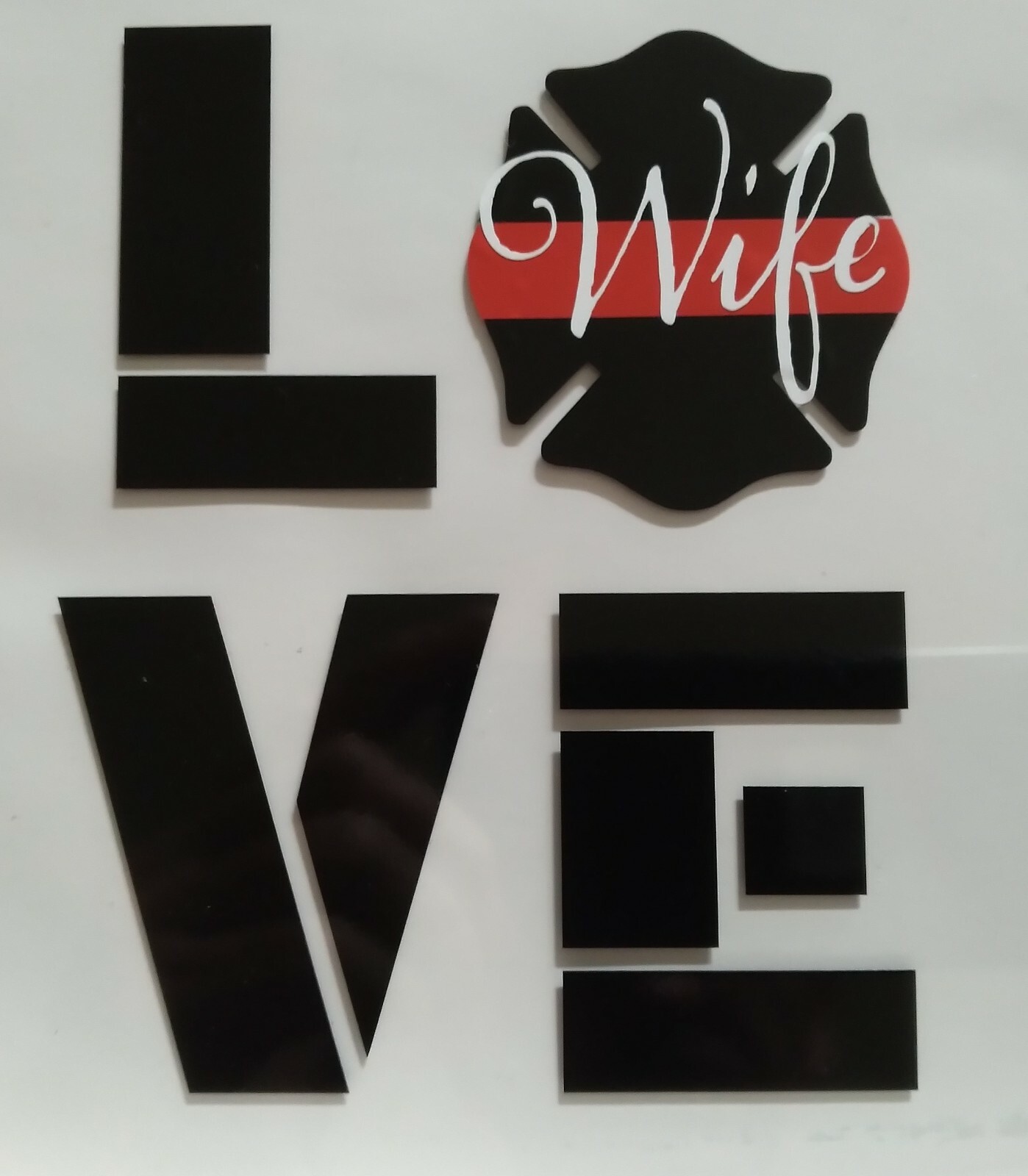 Love Wife Firefighter vinyl decal Sticker 4×5 USA Truck Fire Police US Seller
