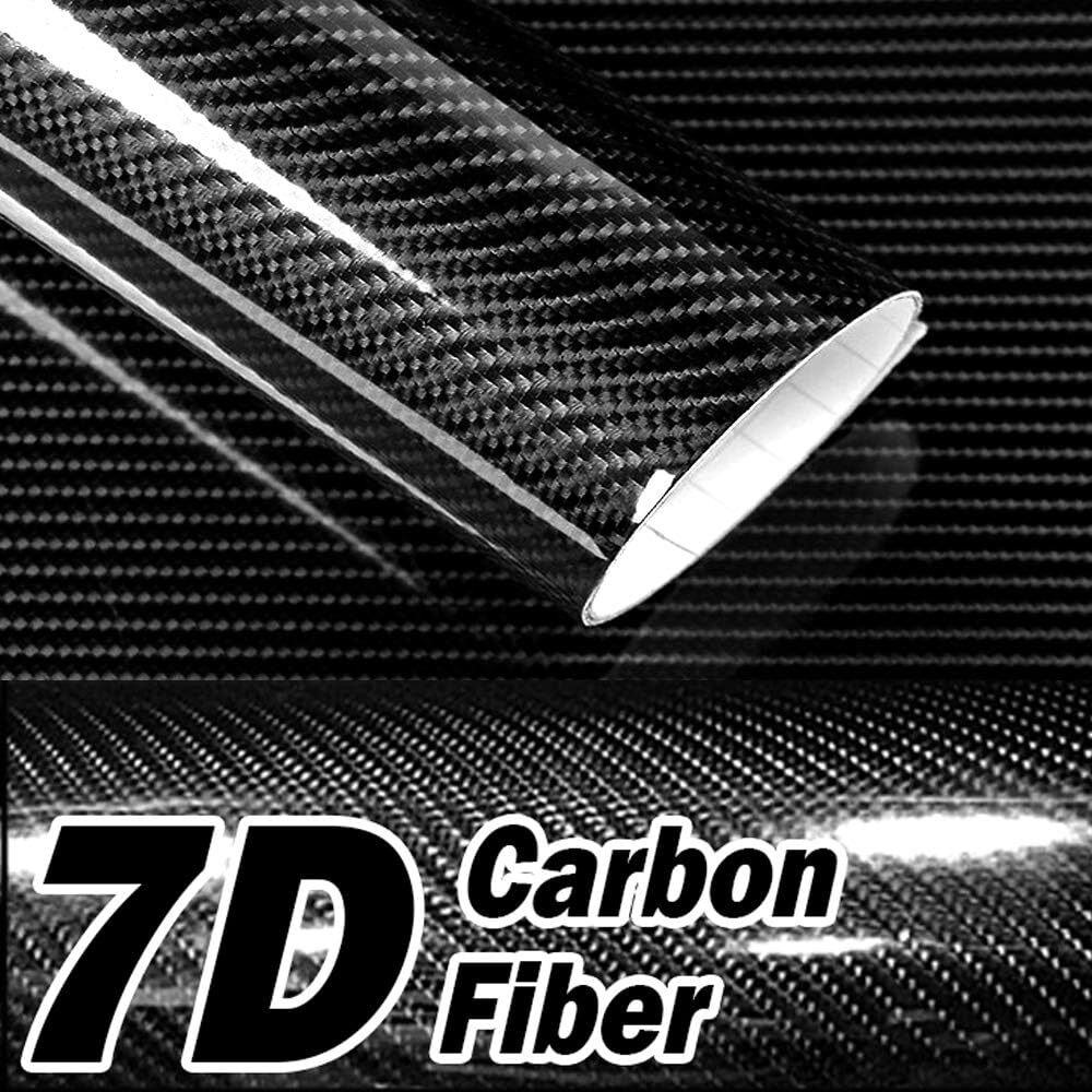 12″ x 60″ Premium 4D Gloss Black Carbon Fiber Vinyl Wrap Bubble Free Air Release