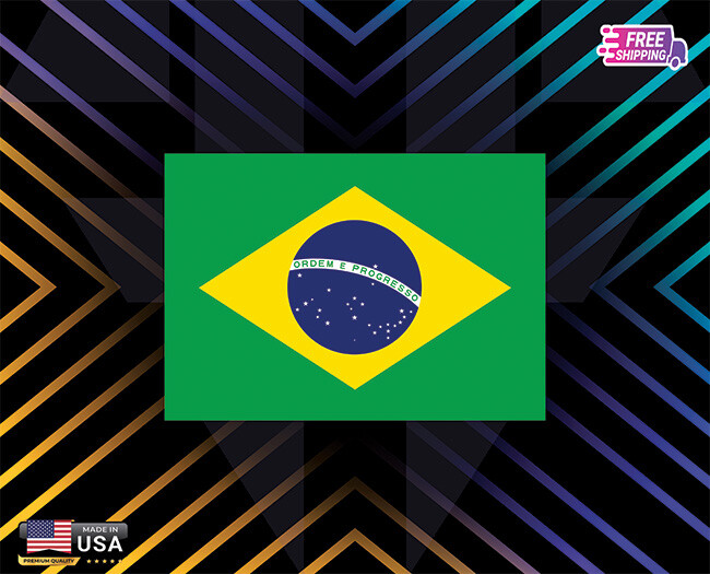 BRASIL FLAG BANDERA USA LAPTOP USA STICKER, DECAL, 5YR VINYL, FREE GIFT CAR