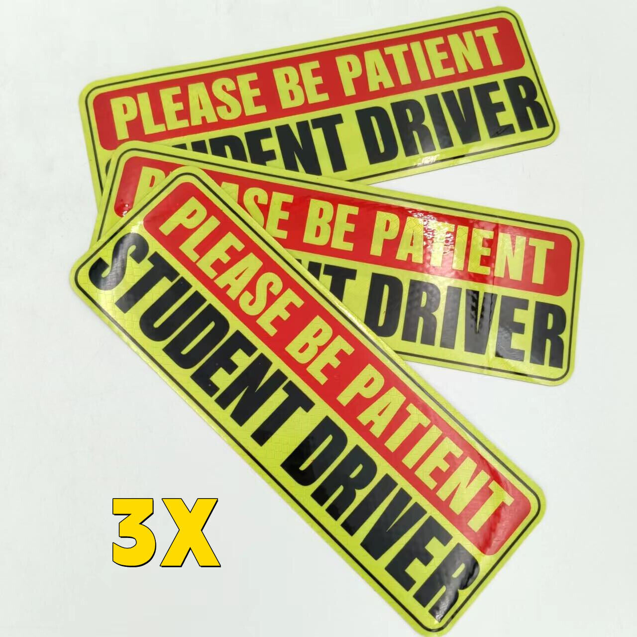 3Pcs Sticker Decal Bumper Student Driver Magnet Car Signs Please & Be Patient