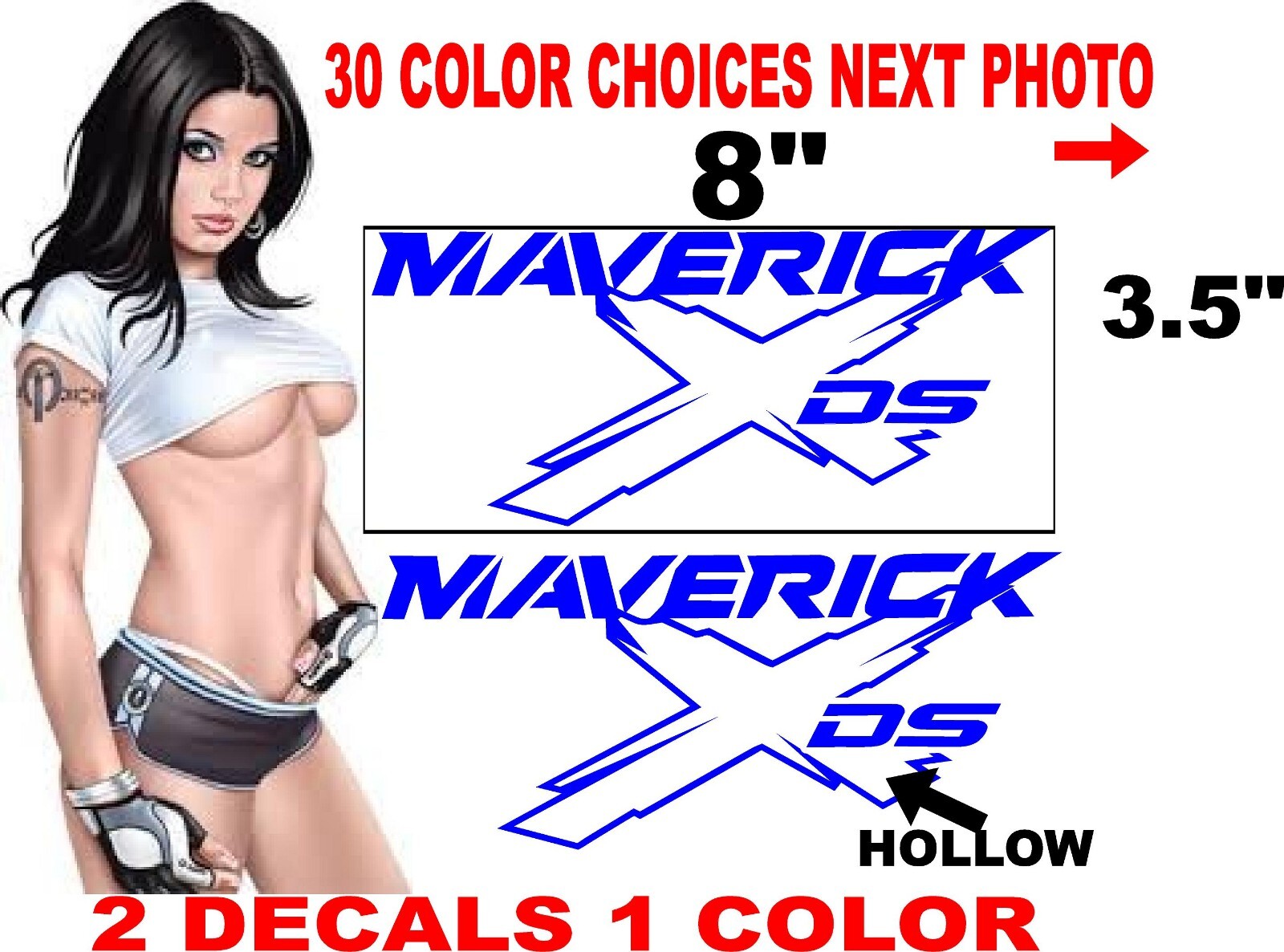 CAN-AM CANAM MAVERICK DS DECALS DECAL 2 COLOR 30 color choices
