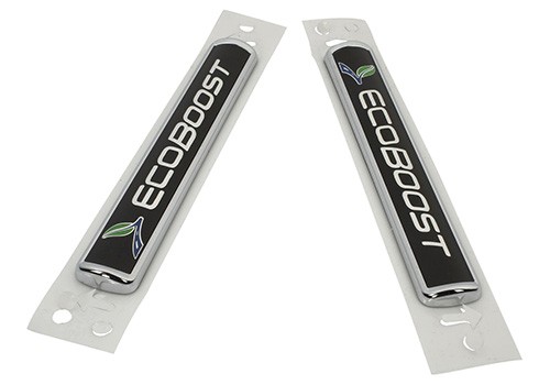 Ford EcoBoost Black and Silver Emblems/Badges (Set of 2)