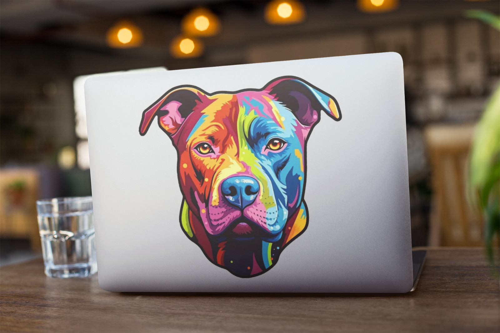 PitBull Car Window Vinyl Decal Graphic Colorfull Dog Laptop Stickers