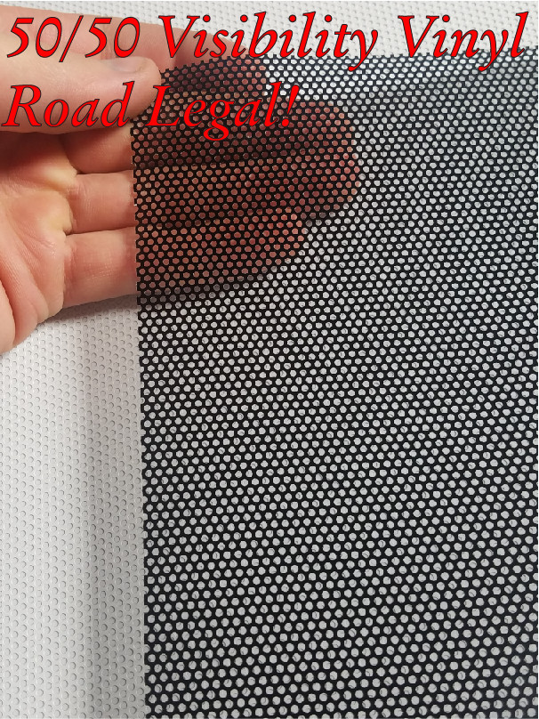 Plain Black Rear Window Perforated Decal Tint Graphic Sticker Truck Van Suv