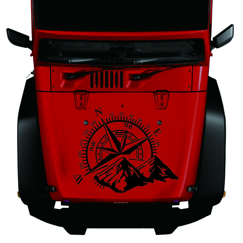 Car Hood Body Side Decal Mountain Compass Graphics Vinyl Sticker for 4×4 Offroad