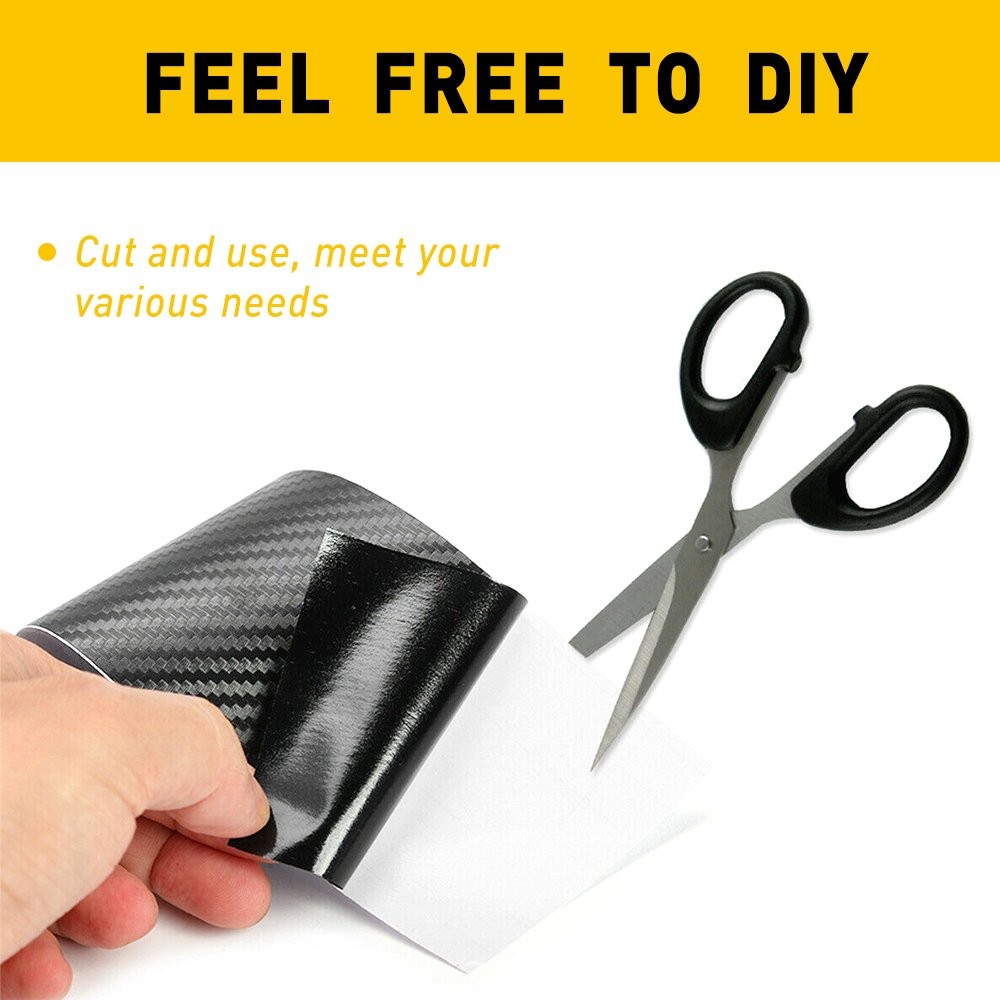 Carbon Car Fiber Sticker Strip Protector Door Anti Sill Scratch Tape 5D 7cm*10ft