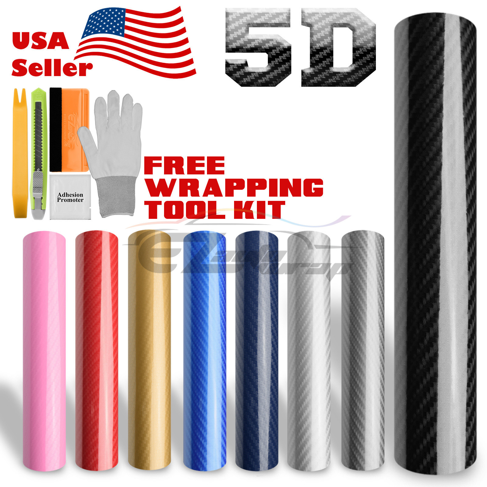 Premium 5D High Gloss Carbon Fiber Vinyl Wrap Sticker Decal Sheet Bubble Free