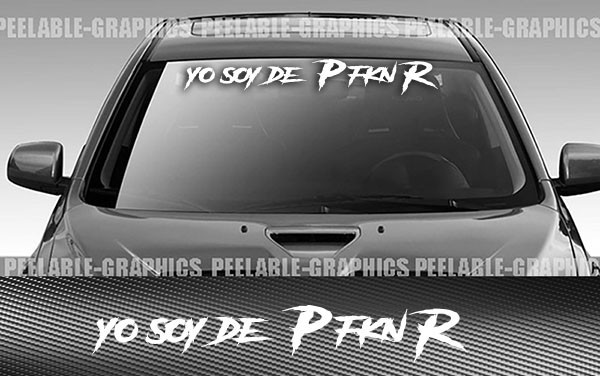 Yo soy de P fkn R with Boricua Coqui Vinyl Windshield Decal Puerto Rico Sticker