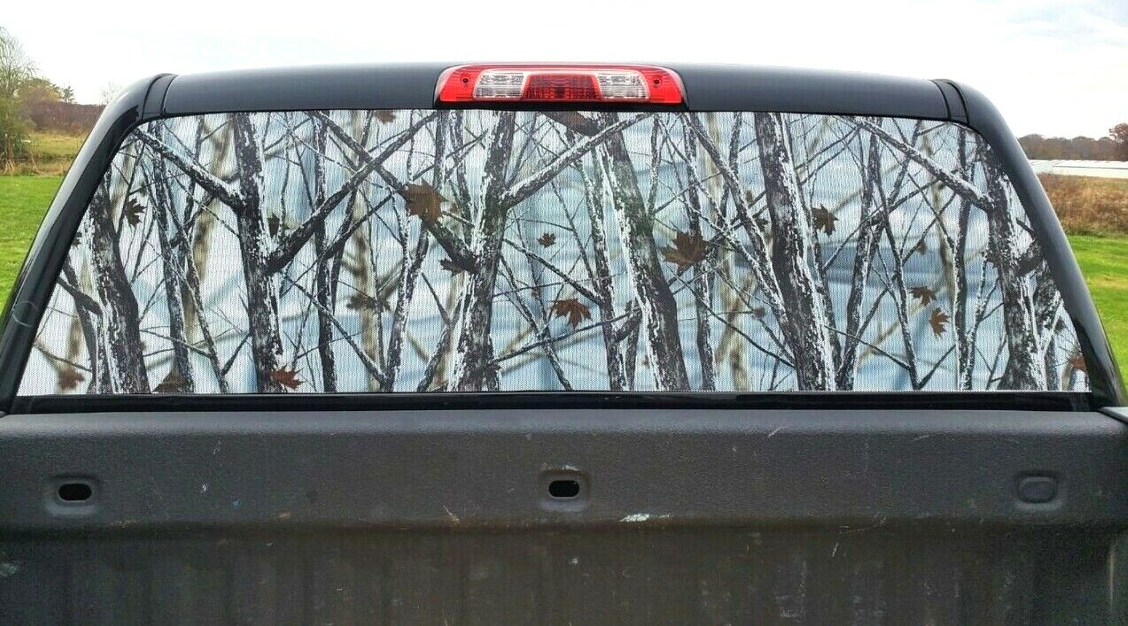 Camouflage Camo Pickup Truck Rear Window Graphic Decal Tint Hunter Snow Storm