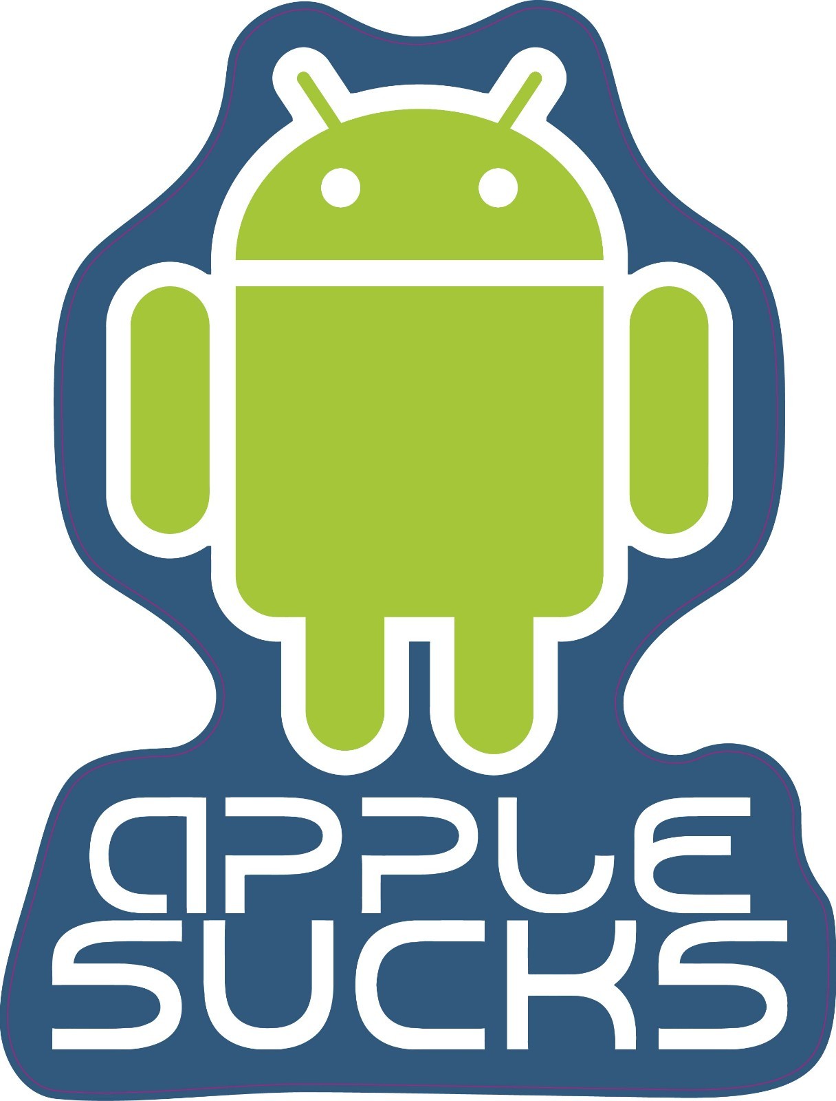 Apple Sucks Android Parody Funny Hard Hat Vinyl Bumper Sticker Window Decal