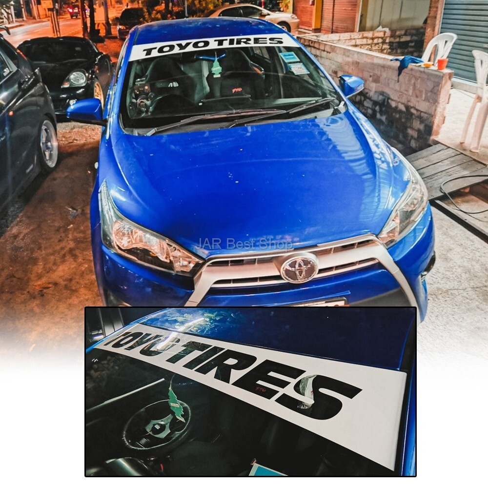 Sticker Windshield Diecut Vinyl TOYO TIRES Type punched letters JDM Style Car Ja