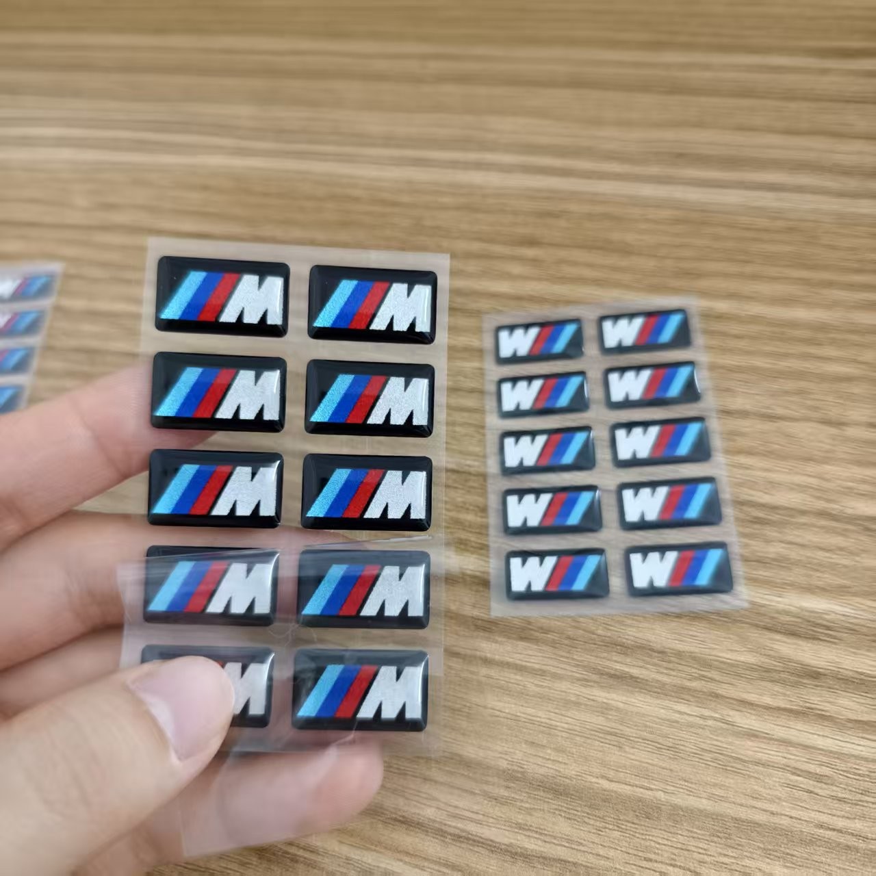 17MM X 9MM 3D ALLOY STEERING WHEEL M EMBLEM Decorative STICKER FOR BMW 10pcs