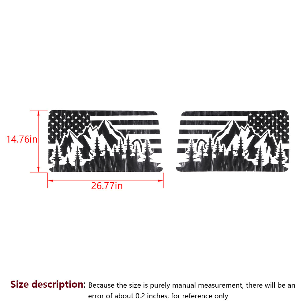 2x Rear Window Glass Sticker Vinyl Decals Cover Exterior Accessories For Bronco