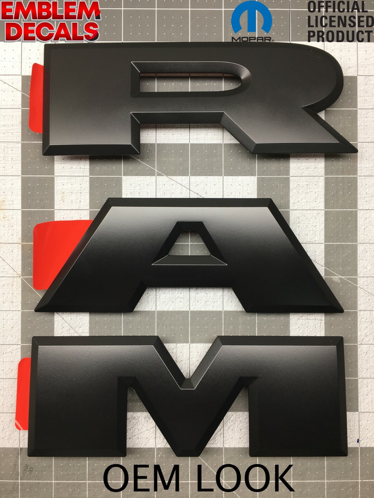 RAM 1500 DT Grill Emblem Decal 2025 2026 SOLID COLORS & USA DESIGN