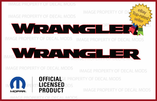 2018 – 2023 Jeep WRANGLER Hood Vinyl Decals Graphics Stickers JL Black Red FJ3Y7
