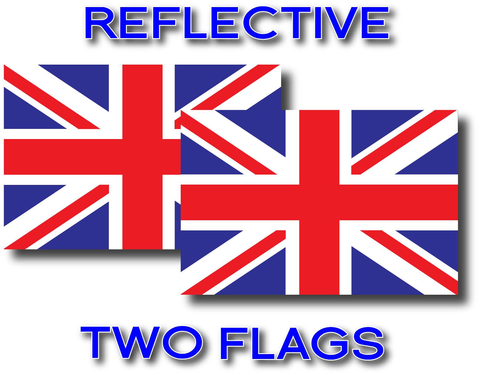 2x REFLECTIVE UNITED KINGDOM Flag Decal 3M Stickers BRITISH UNION JACK USA MADE