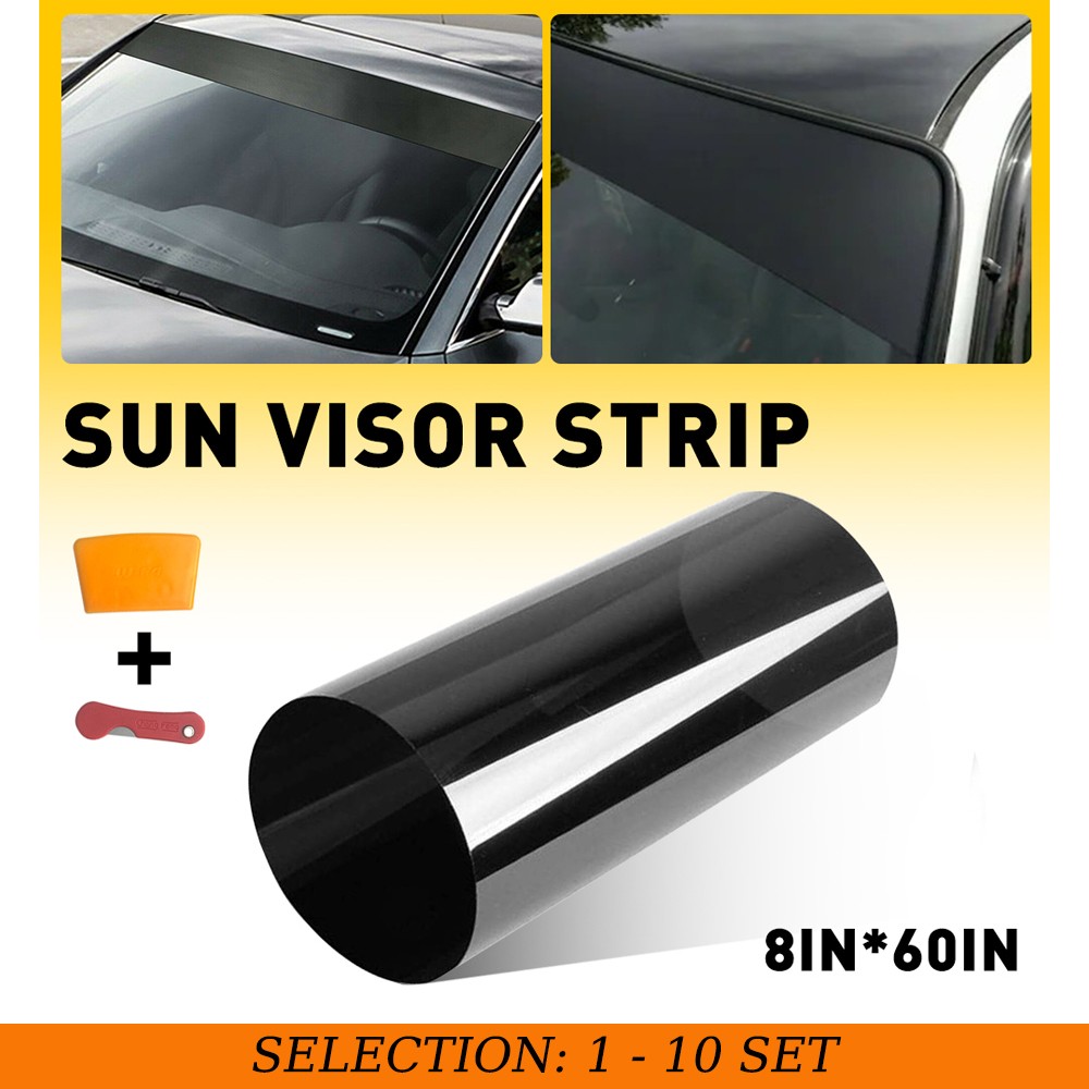 1-10X Sun Strip Visor Premium Vinyl Decal 60″x8″ Windshield Banner Cast PVC Film