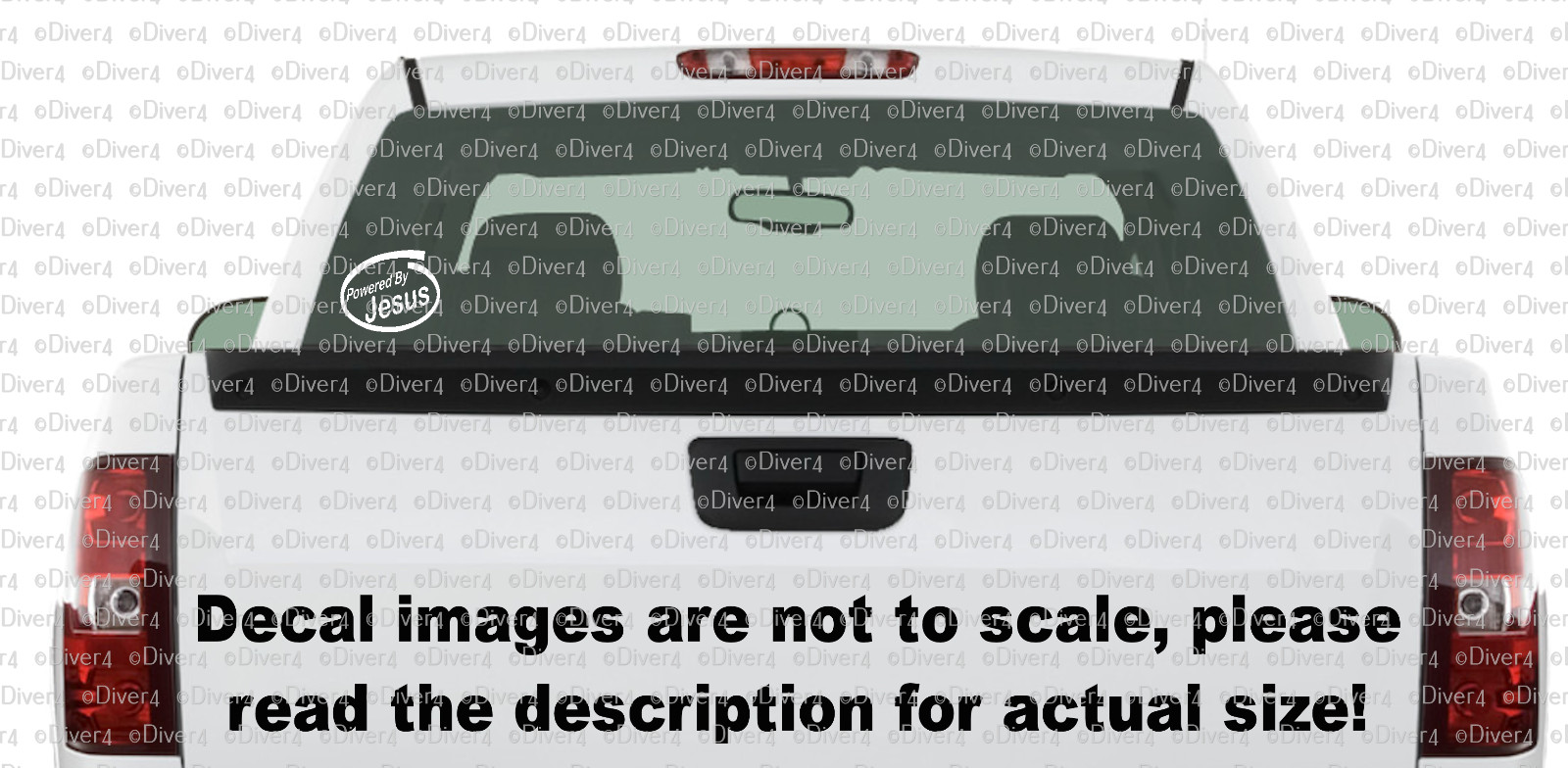 Powered By Jesus Christian Cut Vinyl Car Window Decal Sticker US Seller