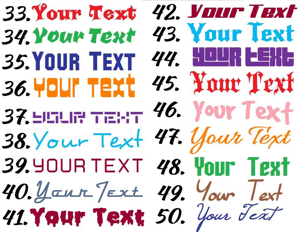 1″ Personalized-Custom name/text vinyl decal sticker 4 car-bumper-laptop-window
