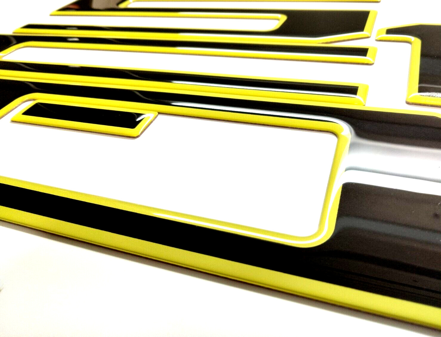3D BLACK YELLOW OUTLINE DOMED TAILGATE LETTERS FOR 2021- 2024 US MADE