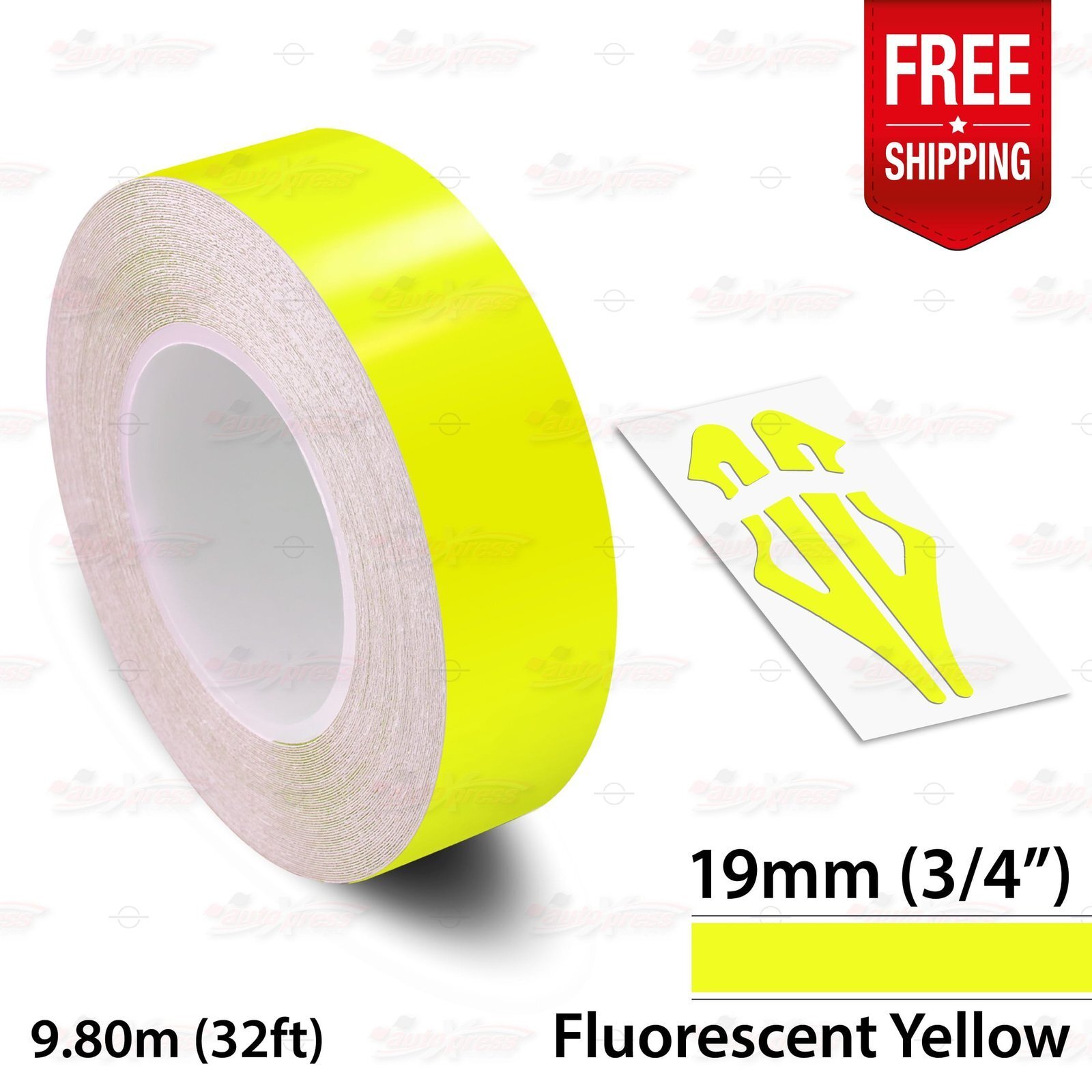 FLUORESCENT YELLOW 3/4″ 19mm PIN STRIPE Car Striping TAPE Decal Vinyl Sticker