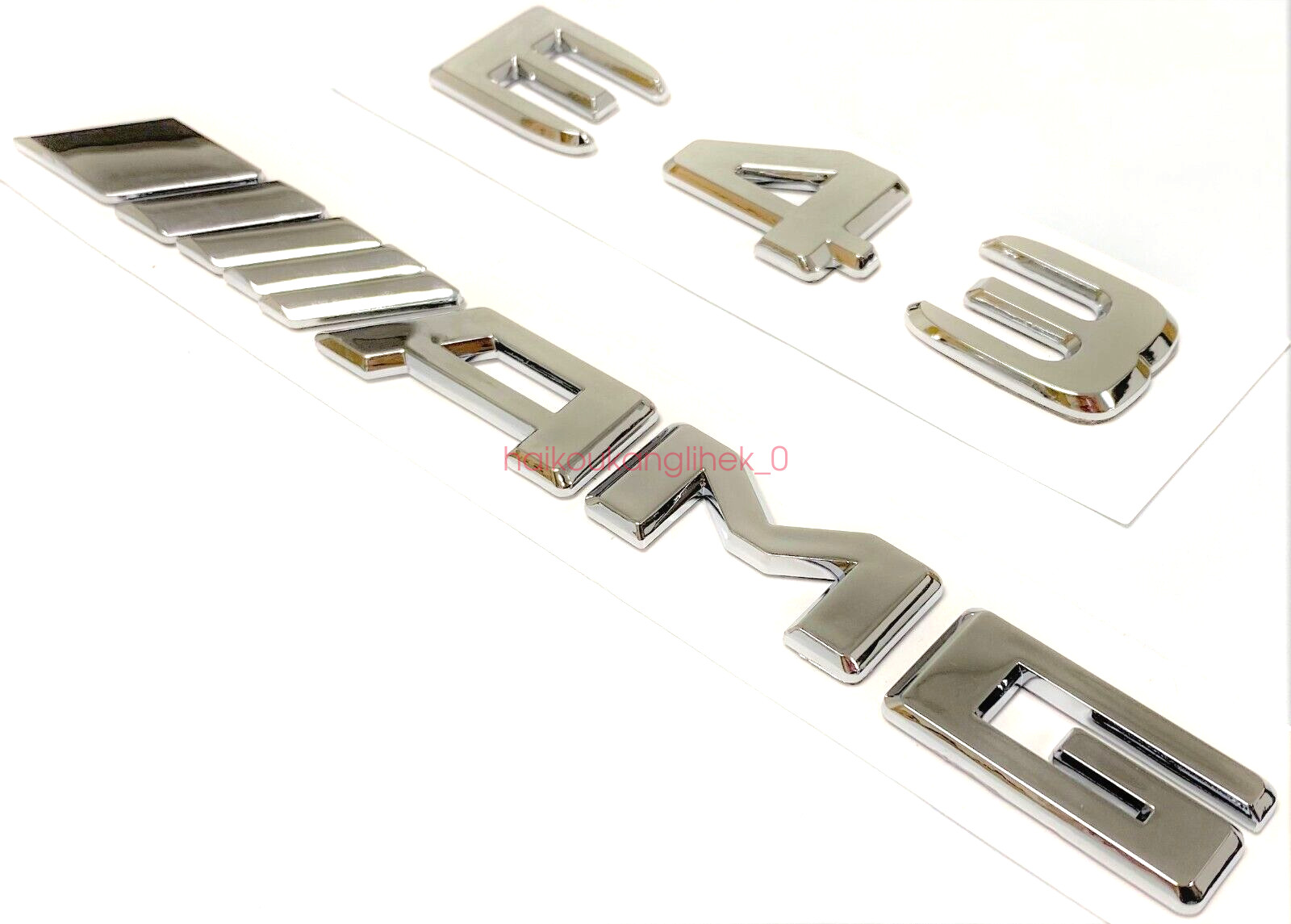 E43 + AMG CHROME FIT REAR TRUNK EMBLEM BADGE NAMEPLATE DECAL NUMBERS