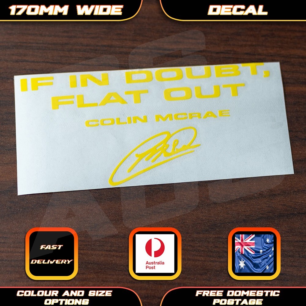 If in Doubt Flat Out Colin Mcrae. Fits Subaru Style Sticker Decal WRX JDM Bumper