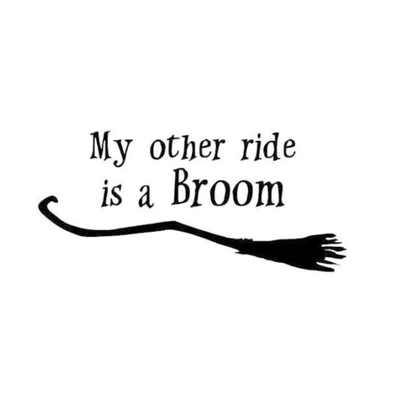 My Other Ride is a Broom sticker decal 6″ long custom sizes available witch