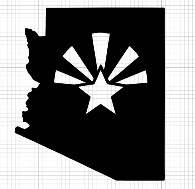 Arizona Landscape Flag Vinyl Car Decals USA America Saguaro Cactus Star Sun Sky