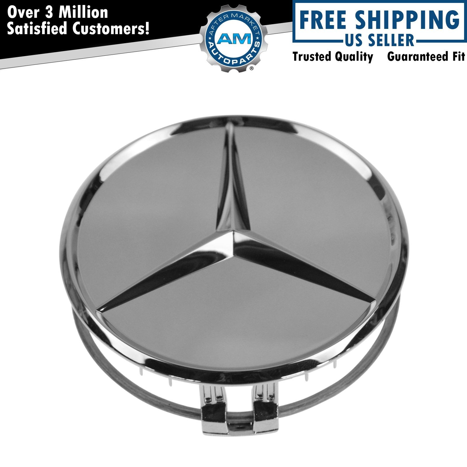 NEW OEM Wheel Center Cap & Raised Star Chrome LH RH Front Rear for Mercedes Benz