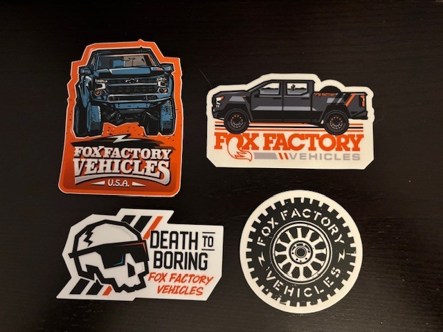 RACING SHOCKS FACTORY STICKERS *Fox* Shocks Motocross 4PC SET OFFROAD Racing JDM