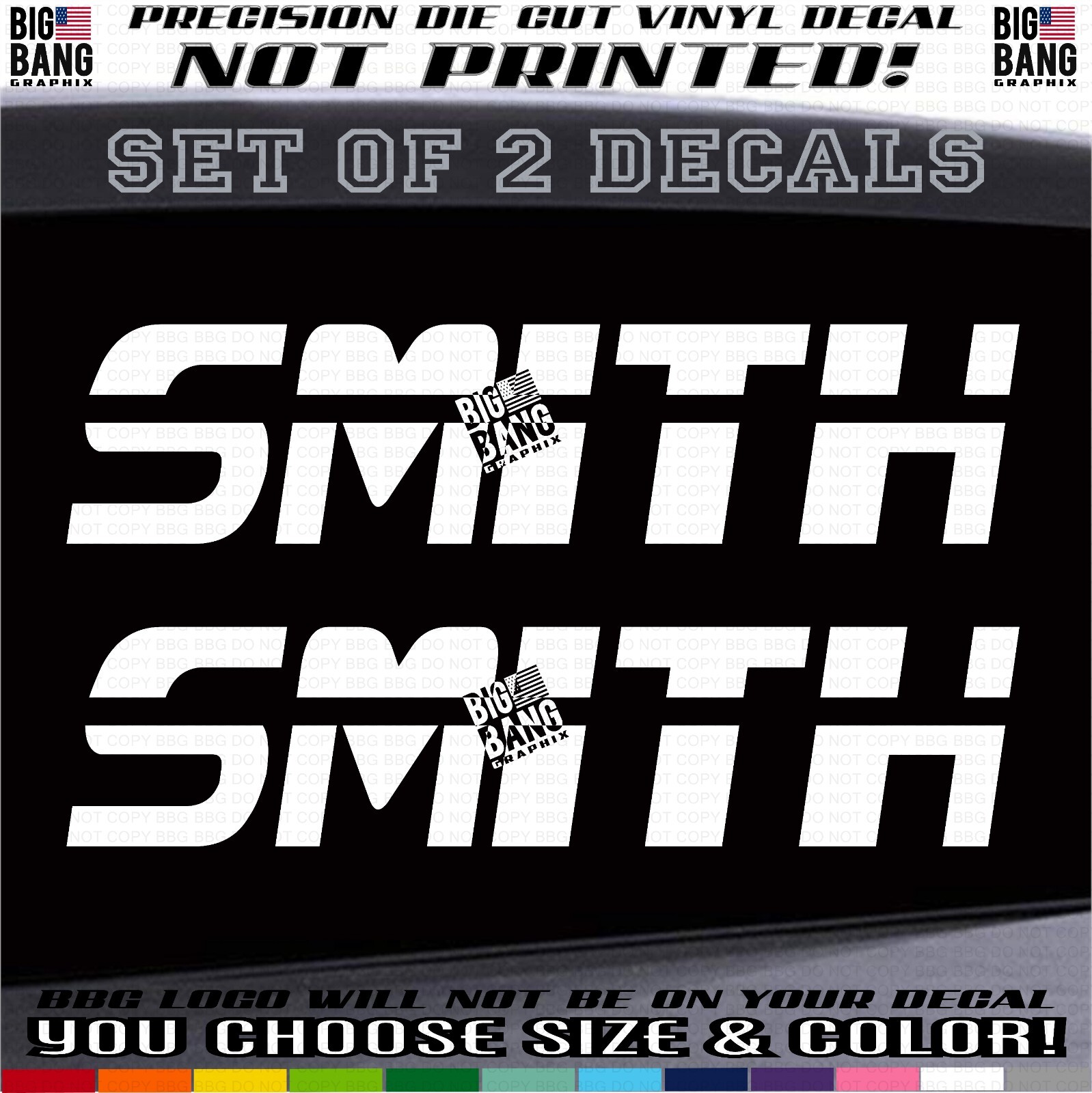 Custom Name Set Vinyl Decal Sticker SUV Car Truck Die Cut Lettering Old School