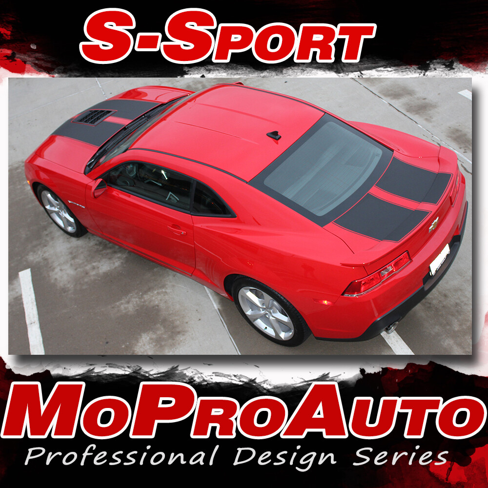 S-SPORT Factory Style Rally Stripes Spoiler Graphics 3M Vinyl 2015 Camaro SS77