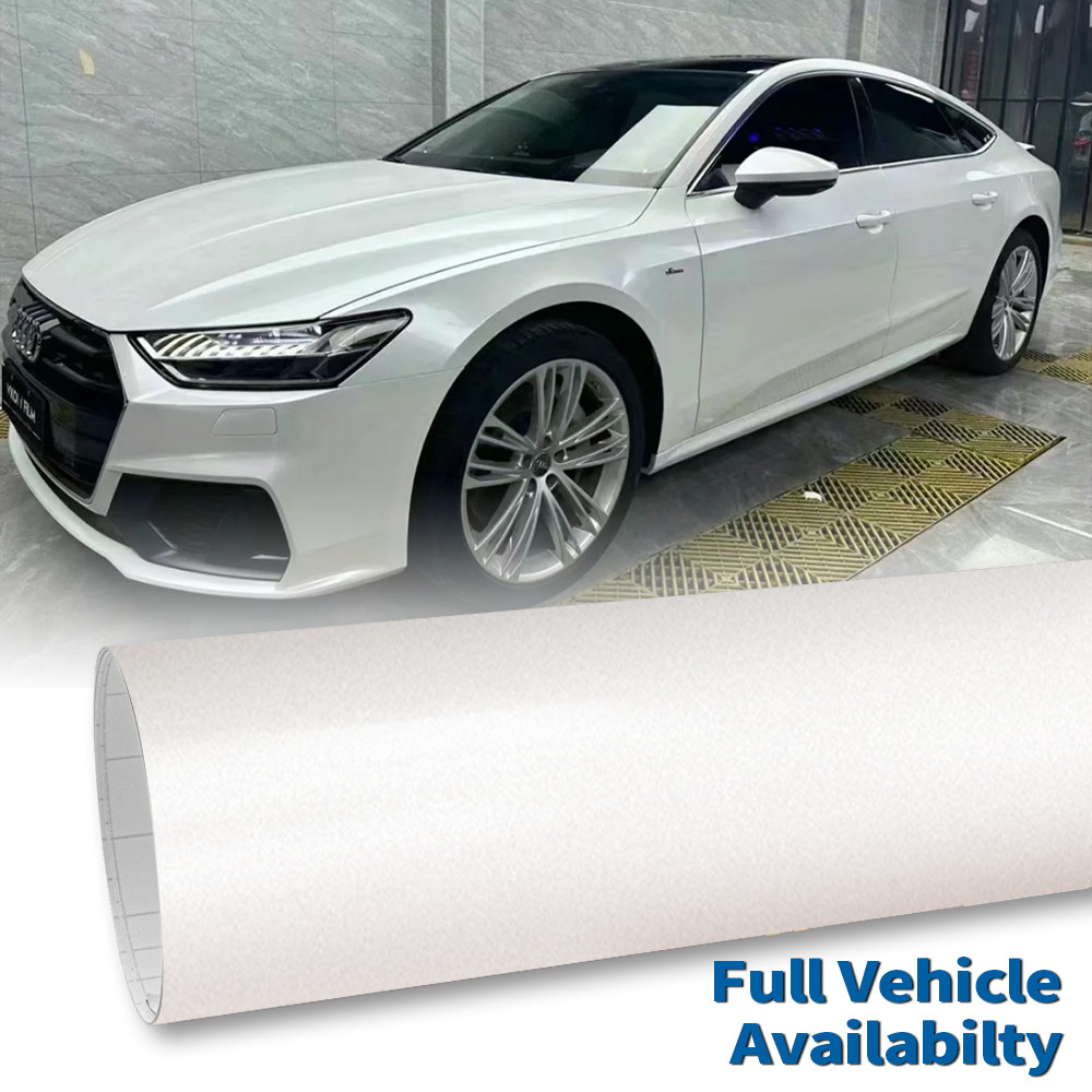 Pearl White Gloss Metallic Glitter Vinyl Film Wrap Sticker Decal Air Bubble Free