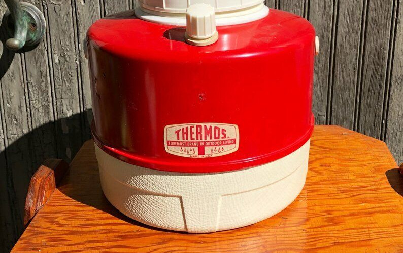 Thermos Cooler Foremost Brand in Outdoor Living decal Red On Silver Qty 2