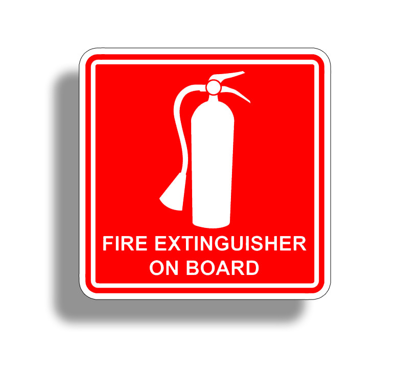 Fire Extinguisher On Board Safety Stickers Decal Rescue Emergency Boat Truck RV