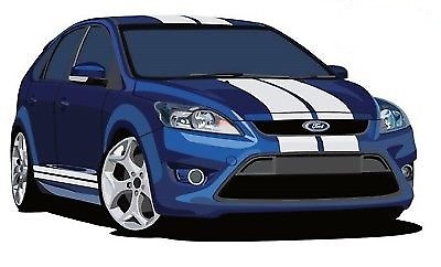 Ford FOCUS Fiesta Escort 10″ Racing Stripes Vinyl Graphic Decal Sticker 36 FEET
